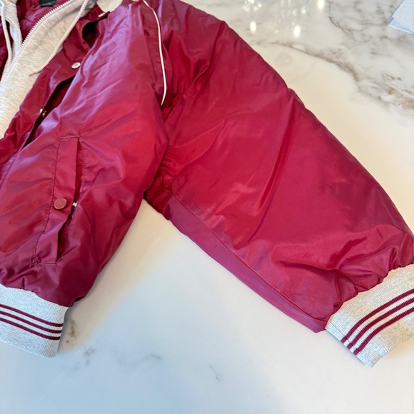 RedHead Mens Hooded Bomber Jacket Burgundy Red Quilted Insulated Vintage Medium - Picture 4 of 15